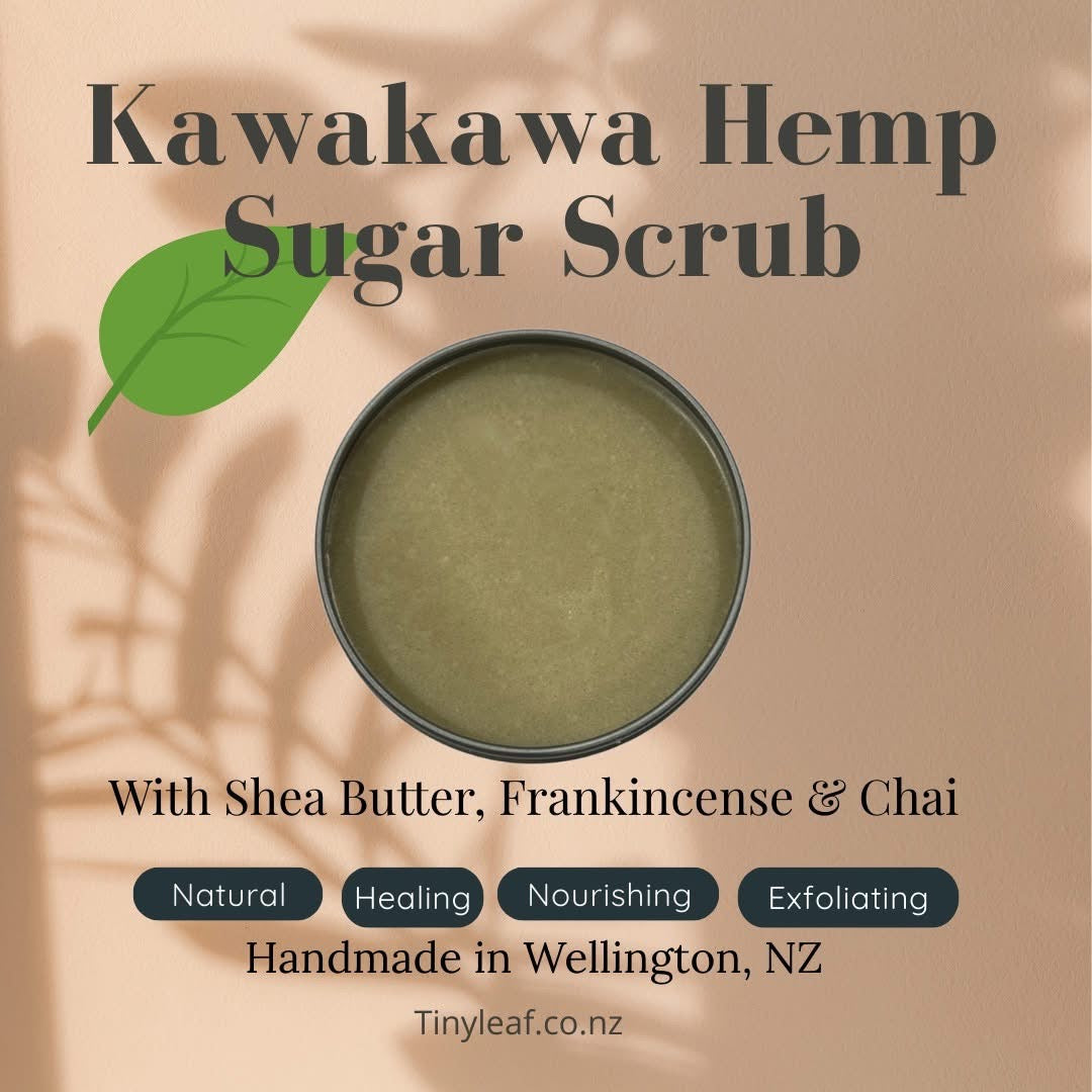 Kawakawa Hemp Sugar Scrub – Shea Butter, Frankincense & Chai (250 ml)