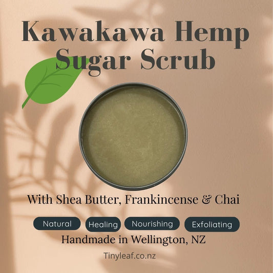 Kawakawa Hemp Sugar Scrub – Shea Butter, Frankincense & Chai (250 ml)