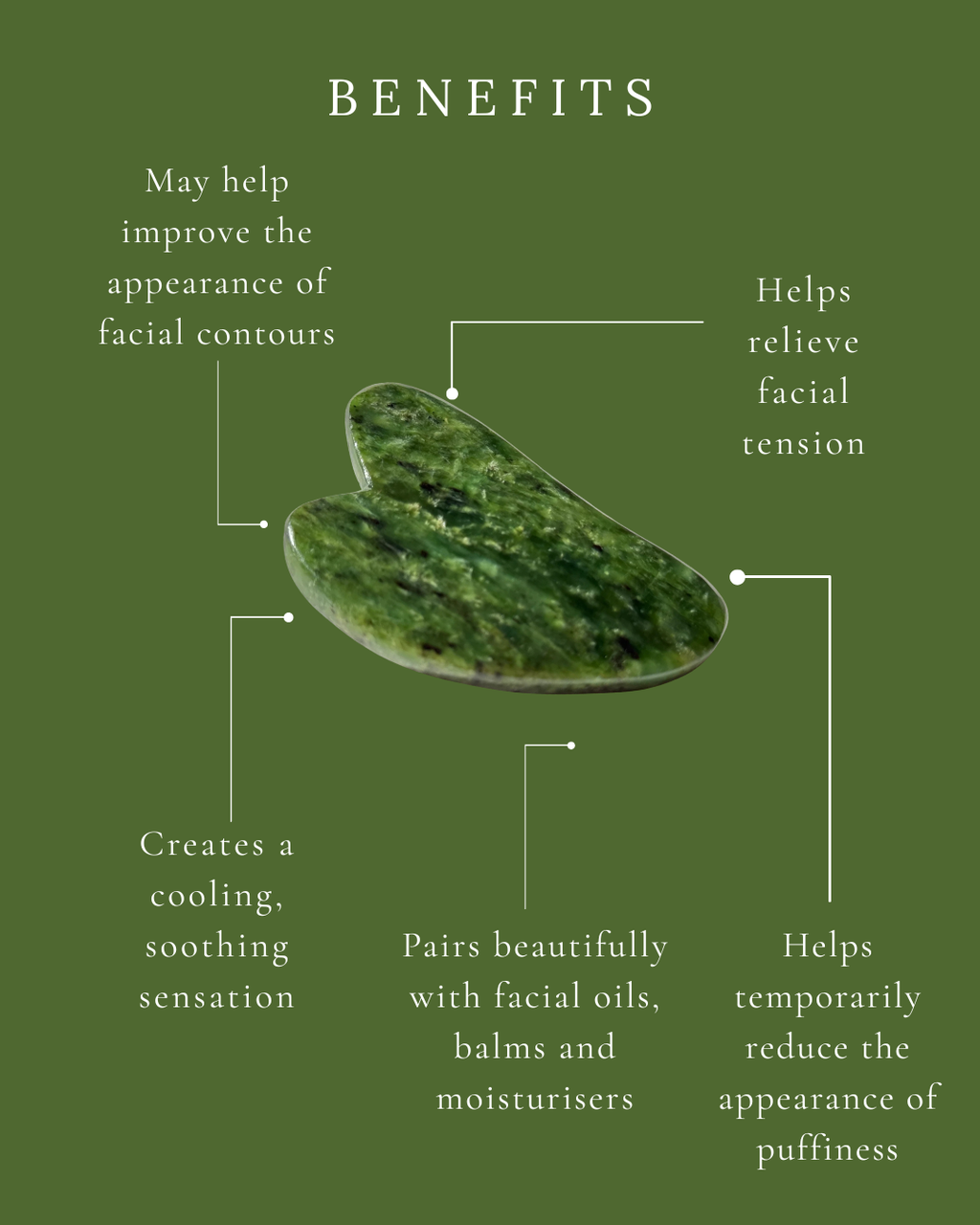 Pounamu Gua Sha Stone – Natural Greenstone Facial Massage Tool