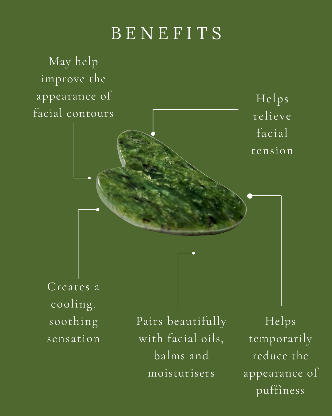 Pounamu Gua Sha Stone – Natural Greenstone Facial Massage Tool