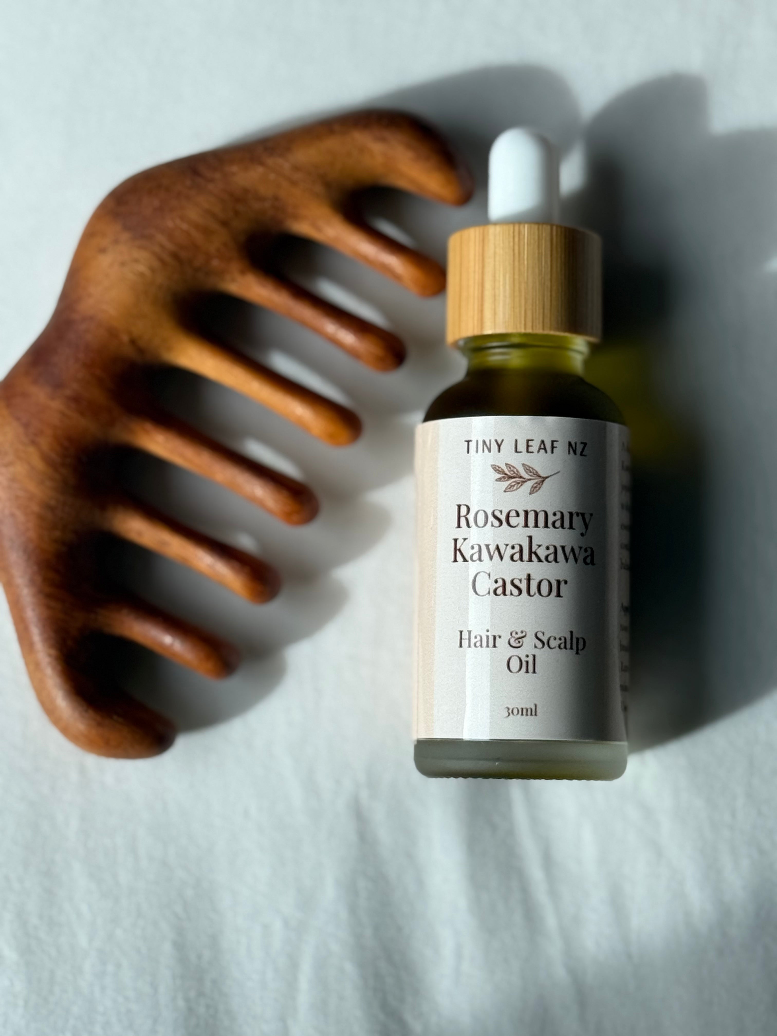 Rosemary + Kawakawa Hair & Scalp Oil + Sandalwood Comb
