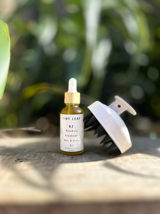 Rosemary + Kawakawa Hair & Scalp Oil with Massage Brush