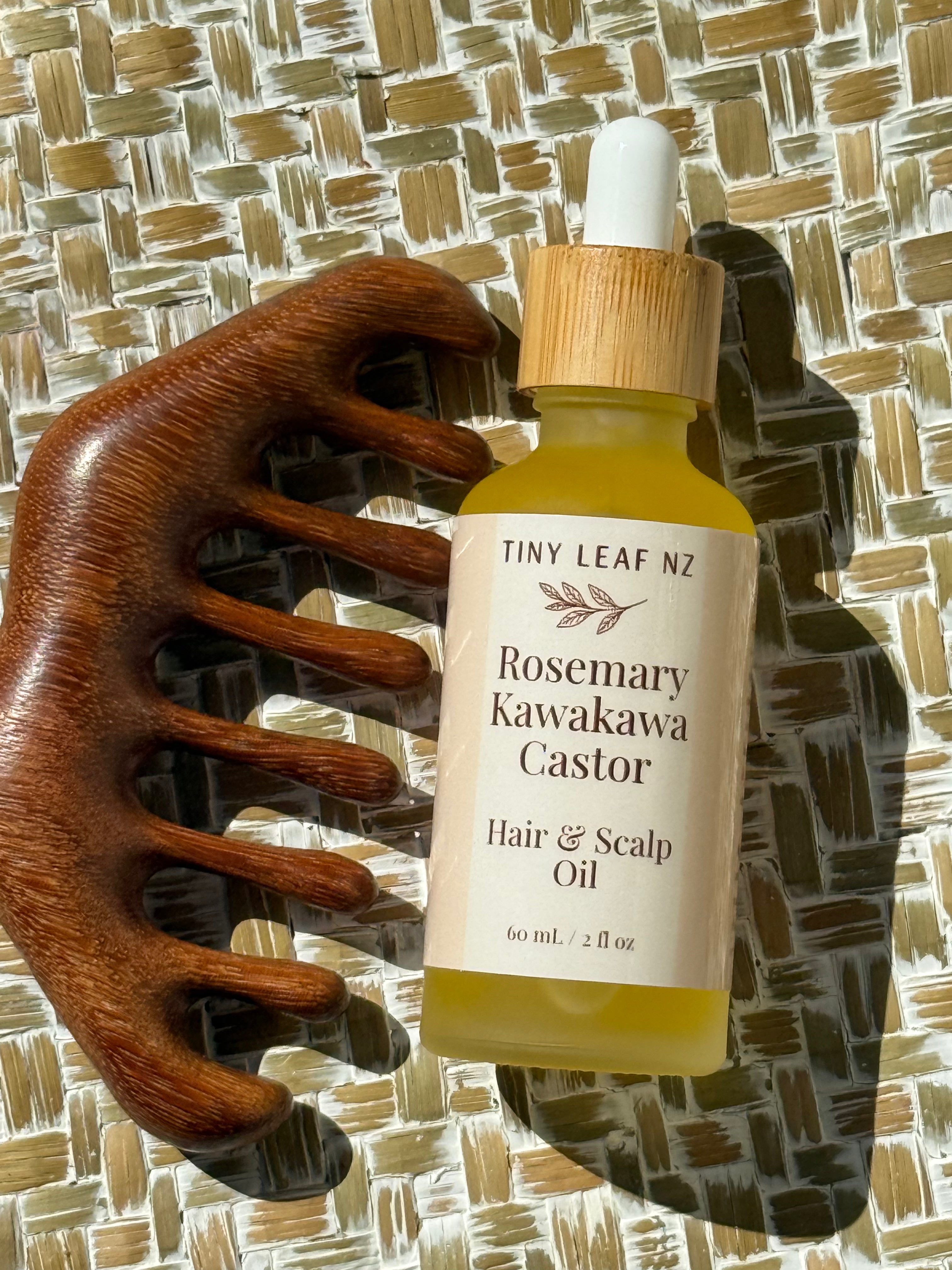 Rosemary + Kawakawa Hair & Scalp Oil + Sandalwood Comb