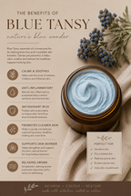 Blue Tansy Whipped Tallow Balm | Calming Face & Body Moisturiser