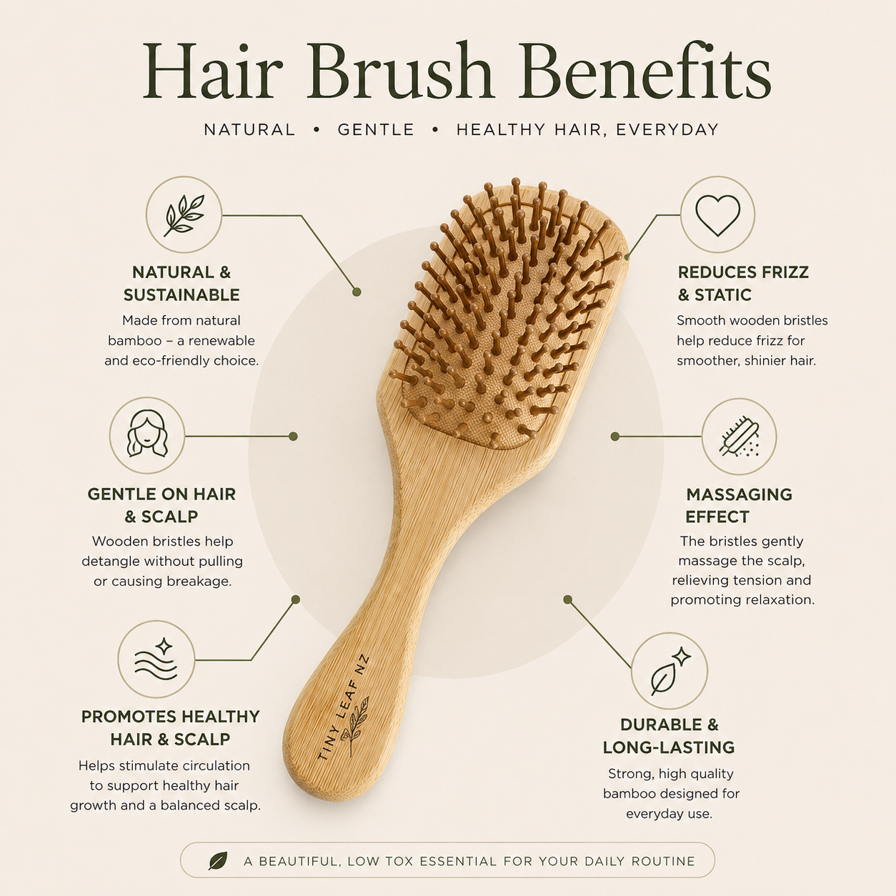 Bamboo Paddle Hair Brush