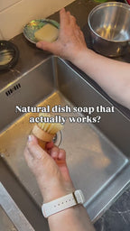 Eco Dishwashing Starter Set | Solid Dish Soap Bar+ Wooden Brush